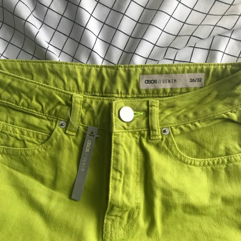 NWT ASOS lime green denim pants